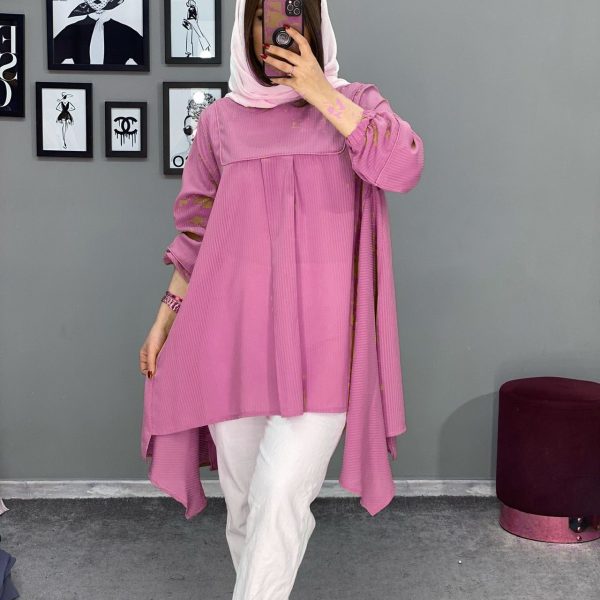 شومیز مانتویی بلند زنانه دخترانه سپیده 437013 - Image 5