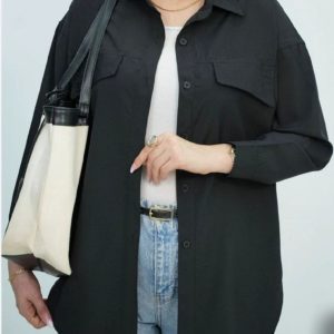 شومیز تک دو جیب مدل فری سایز، پارچه داکرون، مناسب استایل روزمره و رسمی