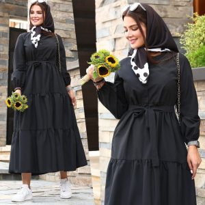 پیراهن ساحلی زنانه دخترانه شیک طبقه ای فری سایز کالکشن تابستان