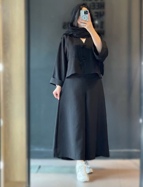 کراپ و شلوار دامنیی زنانه دخترانه اذین کالکشن تابستان 437068