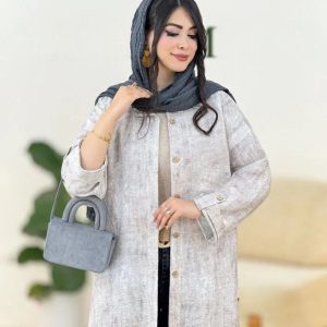 مانتو گازوییلی زنانه بلند – صوفیا شانتون ترند، فری‌سایز تا 46، تنخور جدید و شیک