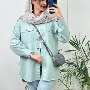 شومیز مانتویی زنانه مدل 434 | کتان ترک اصل، تنخور شیک، جیب کاربردی و فری سایز 275581