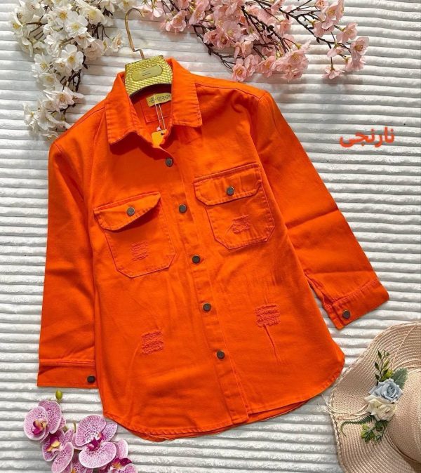 شومیز مانتویی زنانه مدل 434 | کتان ترک اصل، تنخور شیک، جیب کاربردی و فری سایز 275581 - Image 9
