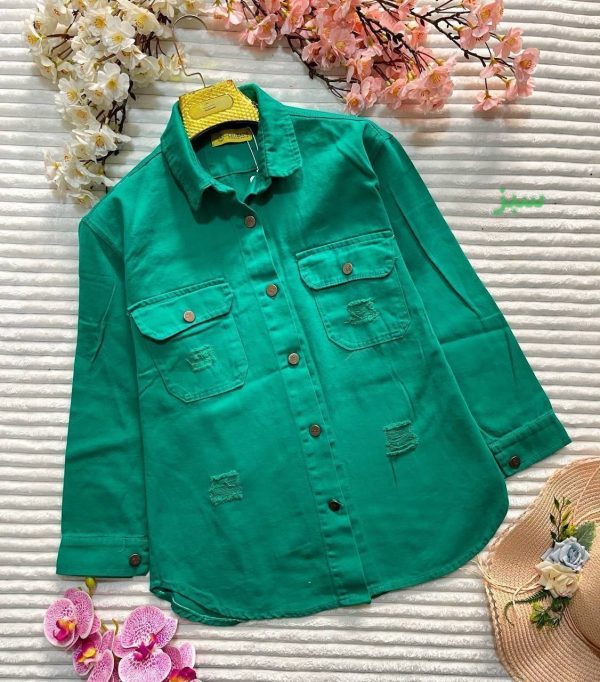 شومیز مانتویی زنانه مدل 434 | کتان ترک اصل، تنخور شیک، جیب کاربردی و فری سایز 275581 - Image 10