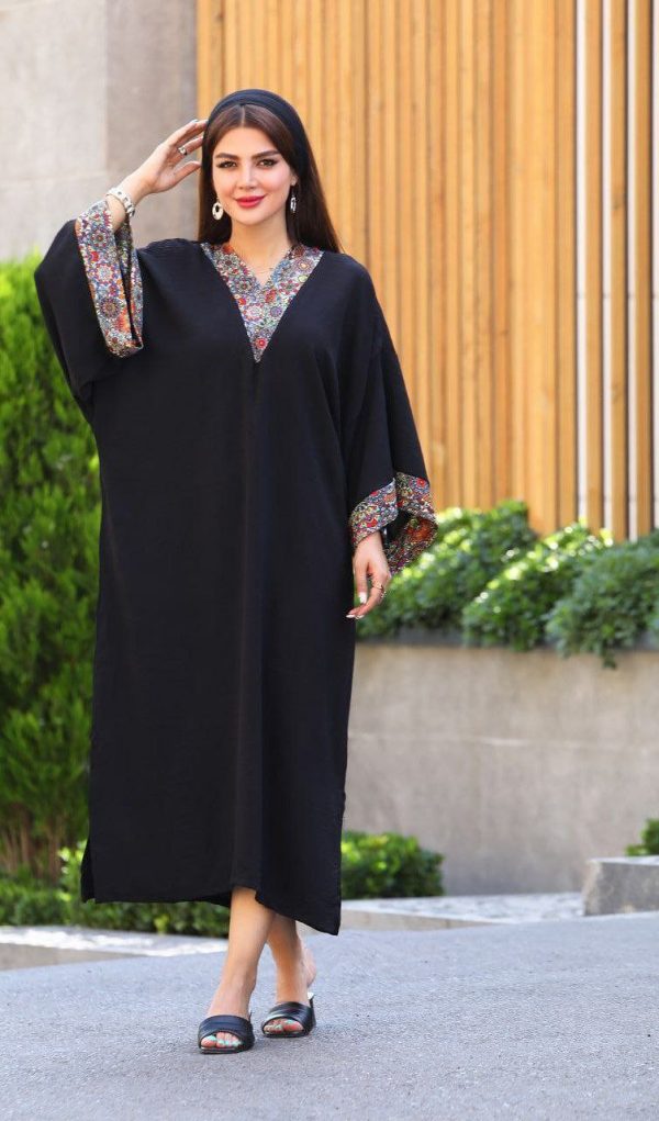 کفتان و عبای زنانه و دخترانه مشکی بسیار شیک 385348 - Image 3
