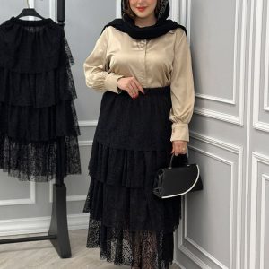 دامن گیپور طبقه ای زنانه و دخترانه ترند 385332