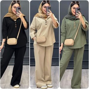 ست زنانه و دخترانه دوتیکه شومیز و شلوار