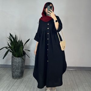 مانتو بلند سایز بزرگ شانتون بدون آبرفت جدید