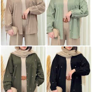 شومیز مانتویی زنانه و دخترانه گلدوزی شده