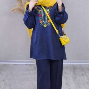 تونیک گلدوزی نورا؛ شانتون اعلا، فری سایز با تنخور خنک و جذاب