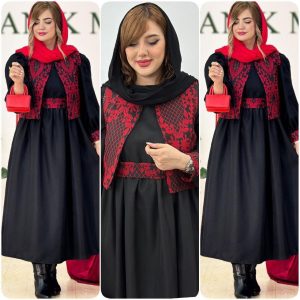 ست سه تیکه ژیله پیراهن کمربند زنانه و دخترانه شیک 