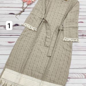 کفتان بلند زنانه دخترانه کوکی دوزی شده کالکشن تابستان 18218
