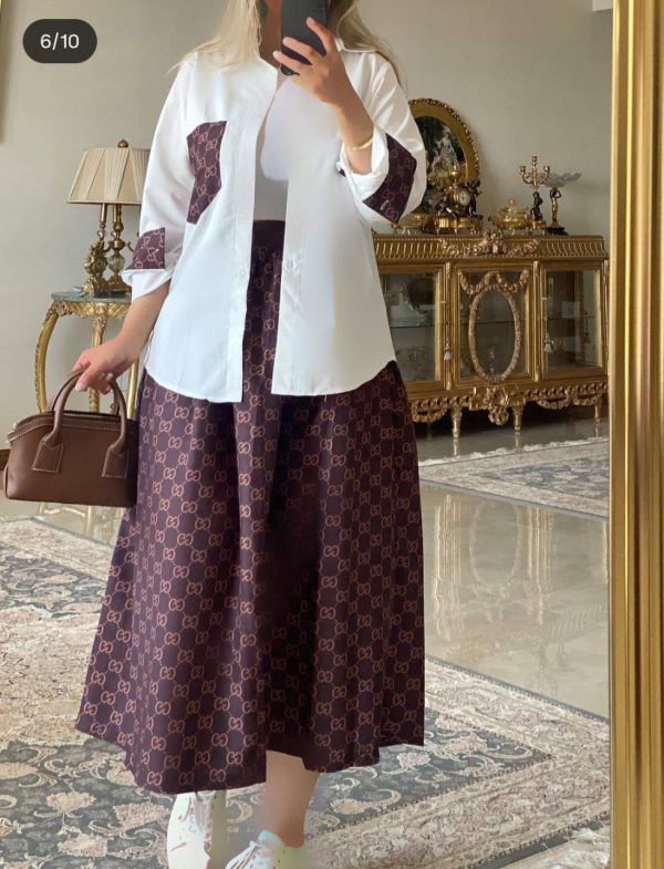 ست شومیز دامن زنانه دخترانه کالکشن تابستان 1100229 - Image 4