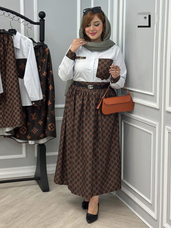 ست شومیز دامن زنانه دخترانه کالکشن تابستان 1100229 - Image 5
