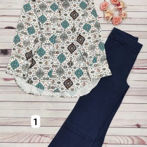 تونیک مانتویی زنانه دخترانه طرح سنتی کالکشن تابستان 14208