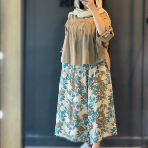 شومیز شلوار زنانه دخترانه جنس خارجی خنک و سبک شیک تابستانه791581