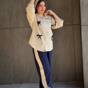 ست مانتو و شلوار زنانه و دخترانه پاپیون کالکشن تابستان