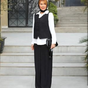 ست سه تیکه جلیقه شلوار شومیز زنانه و دخترانه تابستانه