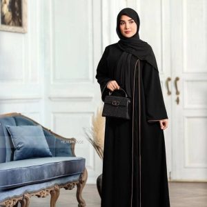 مانتو عبایی بلند مشکی محرم زنانه