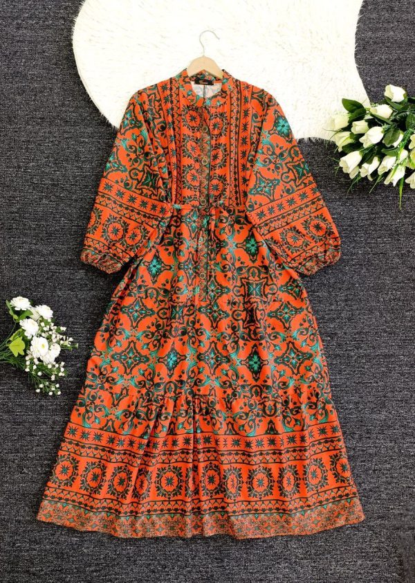 پیراهن زنانه و دخترانه شیک مزونی 890902 - Image 2