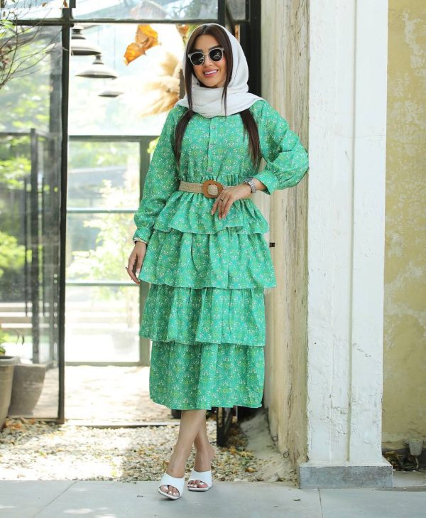 پیراهن زنانه و دخترانه دامن طبقه ای8100220 - Image 7