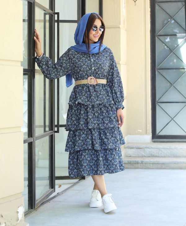 پیراهن زنانه و دخترانه دامن طبقه ای8100220 - Image 5