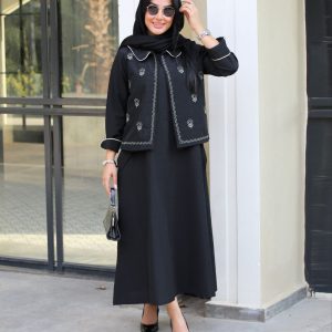 کت سارافون ماهرخ؛ ست جذاب شومیز و سارافون لینن با رنگ‌های خاص و جیب کاربردی