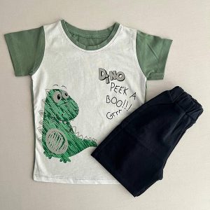 تیشرت شلوارک نوزادی طرح دار راحت مناسب پوست کودکان