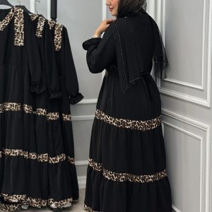 پیراهن بلند زنانه دخترانه پلنگی کالکشن تابستان 49660