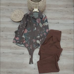 شومیز شلوار زنانه دخترانه ترند لنین فری سایز کالکشن تابستان791559