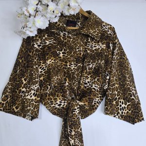 شومیز زنانه و دخترانه گره ای پلنگی 891890
