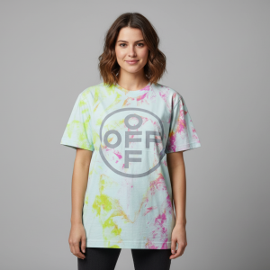 تیشرت زنانه و دخترانه آبرنگی صورتی آبی