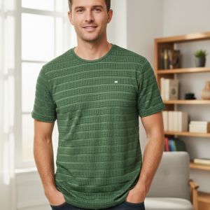 تیشرت مردانه رنگبندی سفید سبز