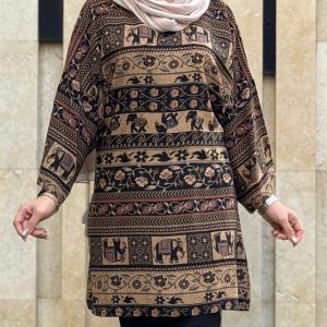 تونیک مانتویی زنانه نخی طوسی