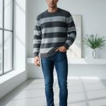 بلوز بافت مردانه ذغالی