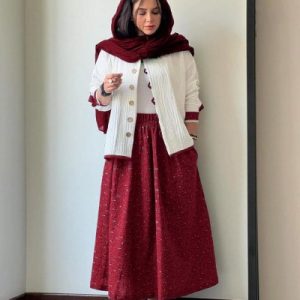 ست شومیز و دامن دخترانه قرمز لباس ویژه شب یلدا