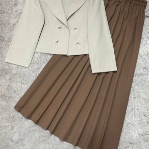 ست کت و دامن دخترانه کرم شکلاتی لنین S7087553