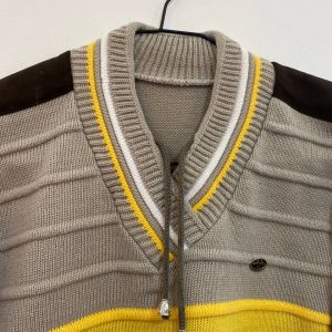 پلیور بافت مردانه سرمه ای و خاکی h70882