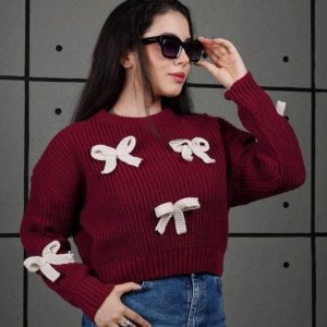 کراپ بافت زنانه ودخترانه پاپیونی