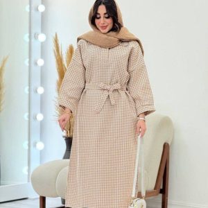 مانتو کفتان بلند پیچازی در رنگبندیH376325