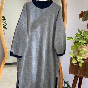 پیراهن کفتان زنانه ودخترانه بافت قواره دار F82749