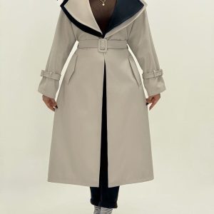 مانتو بلند پاییزه کتان n485676